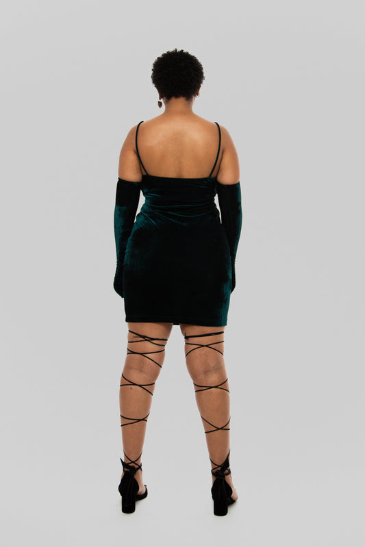 SLEEP DRESS DE VELUDO OLIVA