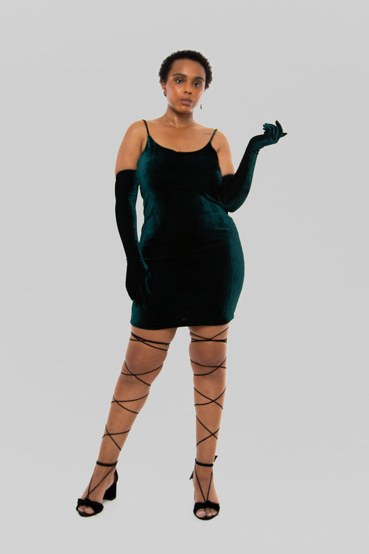 SLEEP DRESS DE VELUDO OLIVA