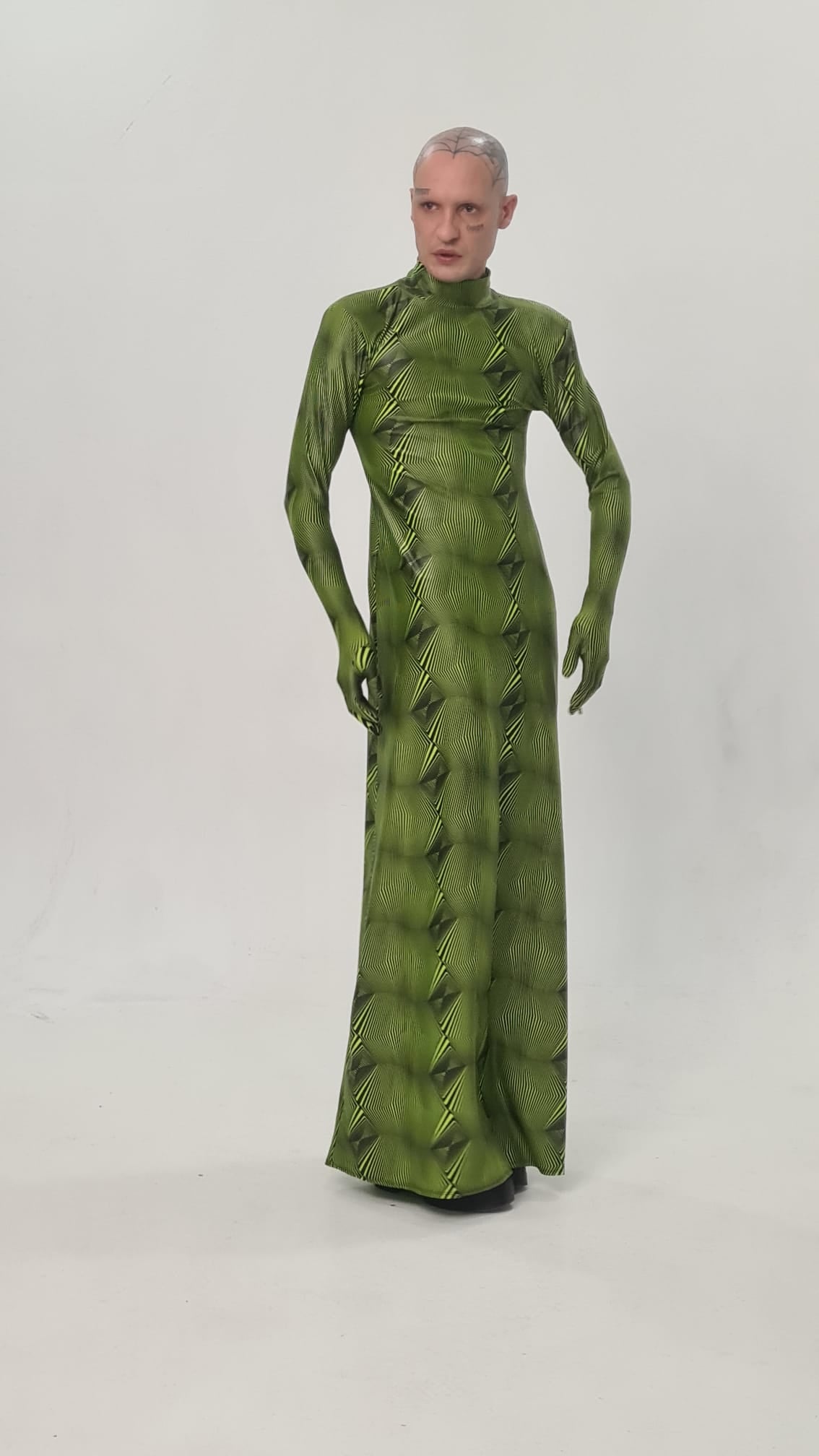 VESTIDO LONGO DE LYCRA ACID VIPER