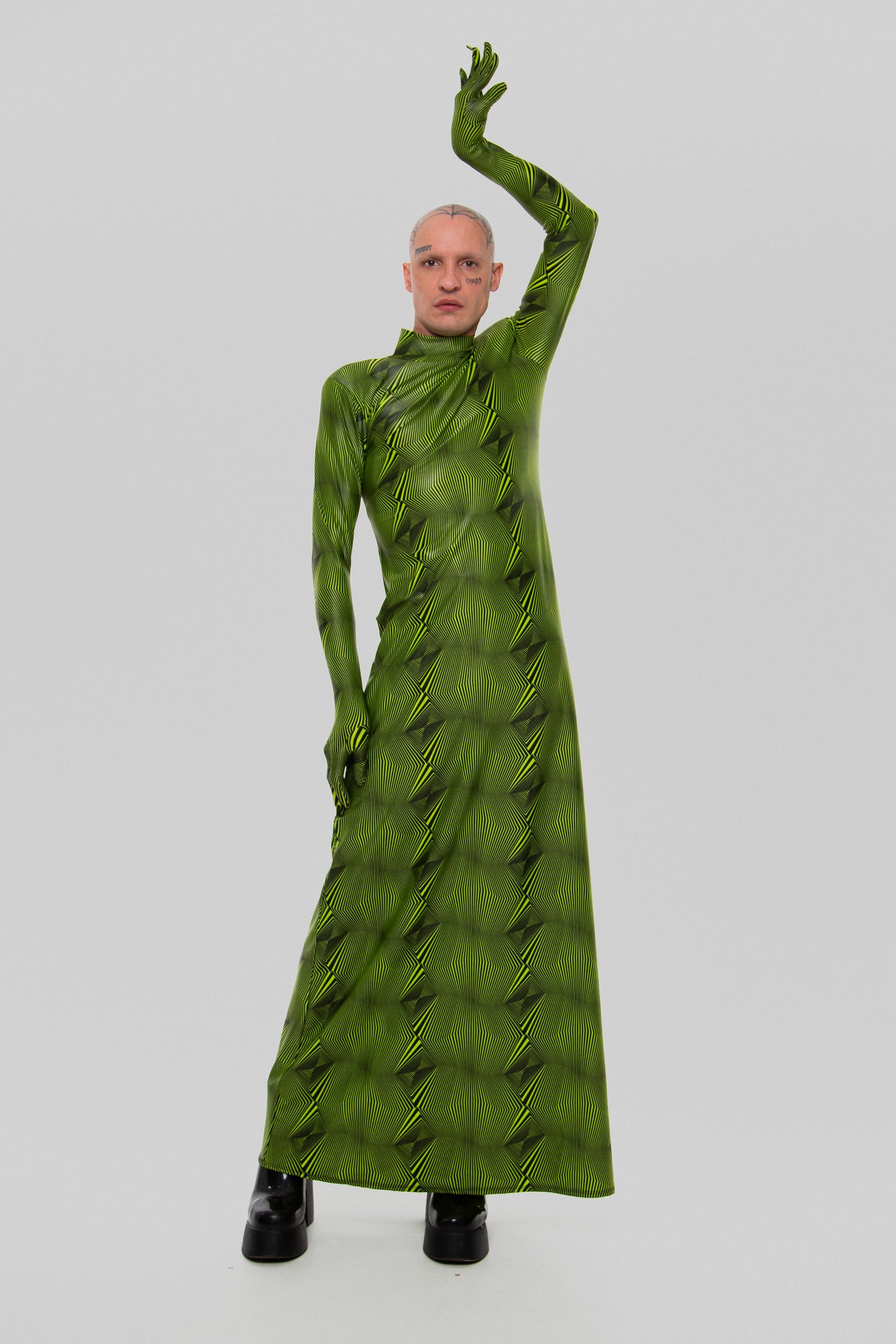 VESTIDO LONGO DE LYCRA ACID VIPER