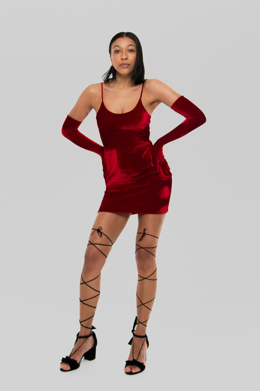 SLEEP DRESS DE VELUDO VERMELHO